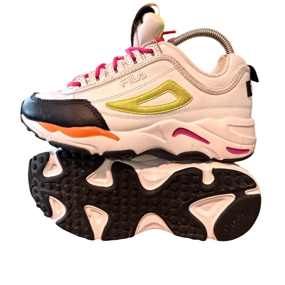 Fila Ray Tracer White Black Multi Color Chunky Sneakers Womens 8 5FM00650-133 - Picture 6 of 15